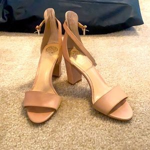 Vince Camuto Nude Block Heels